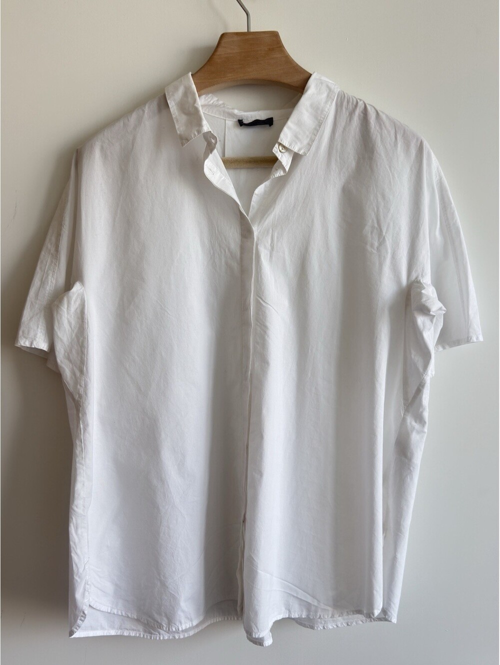OSKA White Cotton Oversized Button Front Tunic Shirt Blouse Size 2